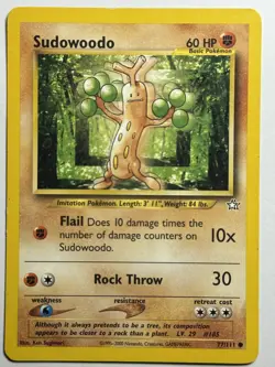 Sudowoodo Neo Genesis 077/111 MP-LP Pokemon Card - Image 1