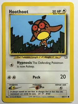 Hoothoot Neo Genesis 060/111 MP-LP Pokemon Card - Image 1