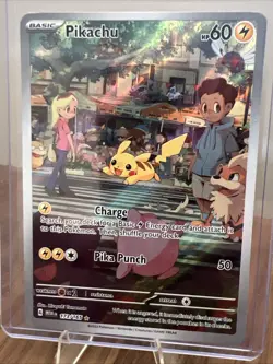 Pokemon 2024 Pikachu Full Art 151 Scarlet and Violet Card 173/165 English - Image 3