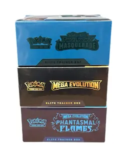 Pokemon ETB Lot of 3 - Phantasmal Flames Twilight Masquerade & Mega Evolution - Image 5