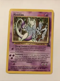 Pokemon Card Mewtwo Black Star Promo 12 Near Mint - Image 1