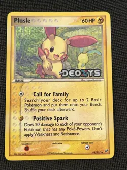 Pokemon Card - Plusle Deoxys 44/107 Reverse Holo Stamped NM - Image 1
