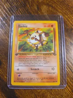 Pokemon Jungle Set 1st Edition Regular Finish Mankey 55/64 - LP+ - Image 1