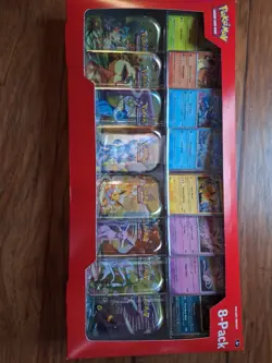 Pokemon TCG Prismatic Evolutions Tin Collection 8-Pack Booster Box - Image 4