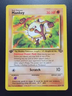 Mankey 55/64 Jungle Regular 1st edition pokemon - Image 1
