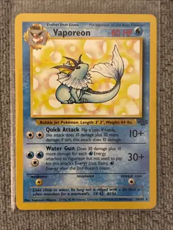Pokemon TCG Vaporeon 28/64 Jungle Set Non-Holo Rare, Unlimited LP Condition - Image 1