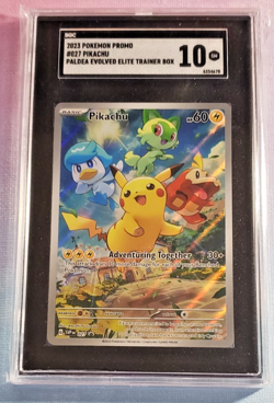 2023 Pokemon Pikachu Paldea Evolved ETB Promo SGC 10 - Image 1