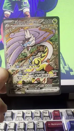 Pokemon TCG Raging Bolt EX Prismatic Evolutions Holo Card 166/131 NM Near Mint - Image 2