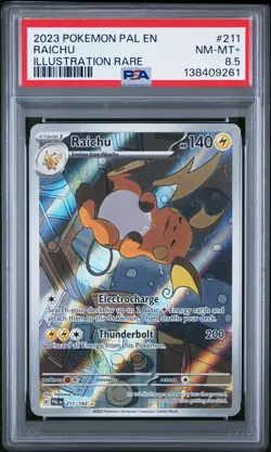 2023 POKEMON PAL EN-PALDEA EVOLVED ILLUSTRATION RARE #211 RAICHU PSA 8.5 - Image 1