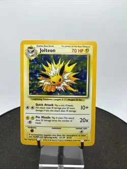 Jungle Holo Rare Unlimited Pokemon TCG Card Jolteon 4/64 No Symbol ERROR LP/ NM - Image 1