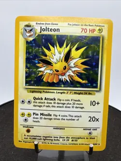 Jungle Holo Rare Unlimited Pokemon TCG Card Jolteon 4/64 No Symbol ERROR LP/ NM - Image 2