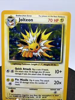 Jungle Holo Rare Unlimited Pokemon TCG Card Jolteon 4/64 No Symbol ERROR LP/ NM - Image 3