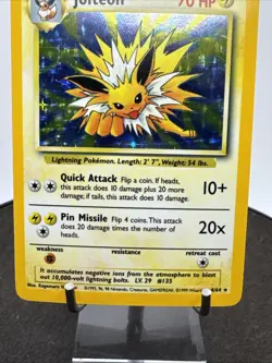 Jungle Holo Rare Unlimited Pokemon TCG Card Jolteon 4/64 No Symbol ERROR LP/ NM - Image 4