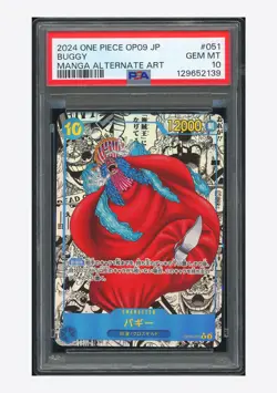 One Piece PSA 10 Buggy Manga Alternate Art 2024 OP09-051 OP09 Japanese - Image 1