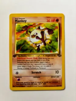 Mankey 55/64 Jungle 1st Edition Non Holo Foil Pokemon 1999 Vintage Card - Image 1