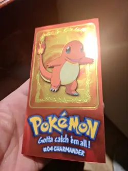1999 Topps Pokemon Charmander #04 HOLO Extra-Long Tall Card BLUE LOGO NM - Image 2