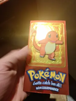 1999 Topps Pokemon Charmander #04 HOLO Extra-Long Tall Card BLUE LOGO NM - Image 4
