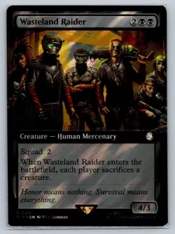 MTG Fallout Extended Art Surge Foil #911 Wasteland Raider Rare Creature - Image 1