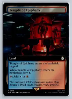 MTG Fallout Extended Art Foil #519 Temple of Epiphany Rare Land - Image 1