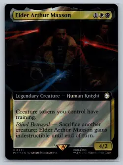 MTG Fallout Extended Art Surge Foil #941 Elder Arthur Maxson Rare Legendary - Image 1