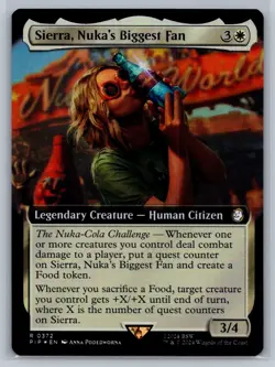 MTG Fallout Extended Art Foil #372 Sierra, Nuka's Biggest Fan Rare Legendary - Image 1