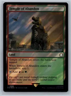 MTG Fallout Surge Foil #830 Temple of Abandon Rare Land - Image 1