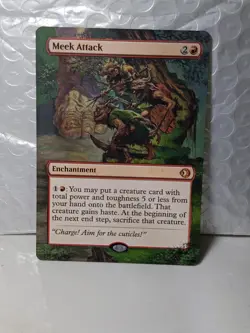 Meek Attack 151 MTG Lorwyn Eclipsed Hand Painted Borderless Extended Altered Art - Image 1