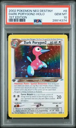 POKEMON 2002 DARK PORYGON2 NEO DESTINY #8 PSA 10 - Image 1