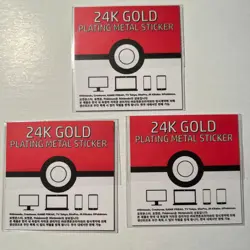 24k Gold Plated Pokemon Sticker (2023 Korean) - Eevee, Jolteon, & Vaporeon Set - Image 2