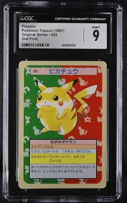 CGC Mint 9 - Pikachu (Green Back) - 025 - 1997 Pokemon Topsun - 2nd Print - Image 1
