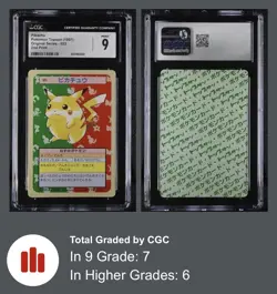 CGC Mint 9 - Pikachu (Green Back) - 025 - 1997 Pokemon Topsun - 2nd Print - Image 3