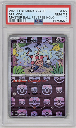 2023 POKEMON JPN SV2A-POKEMON 151 MASTER BALL REVERSE HOLO #122 MR. MIME PSA 10 - Image 1