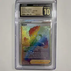 Pokemon Grant Astral Radiance 203/189 Rainbow Rare Full Art Holo CGC Pristine 10 - Image 1