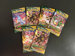 Lot of 6 Pokemon TCG Evolving Skies Booster Packs, New, Factory Sealed 🍀 - Image 1