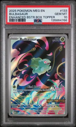 2025 POKEMON MEG EN-MEGA EVOLUTION ENHANCED BOOSTER BOX TOPPER BULBASAUR PSA 10 - Image 1