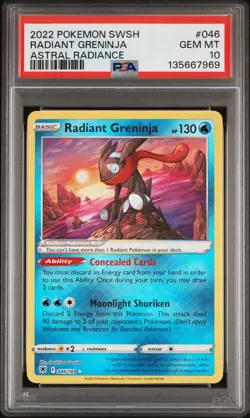 2022 POKEMON SWORD & SHIELD ASTRAL RADIANCE RADIANT GRENINJA #046 PSA 10 GEM MT - Image 1