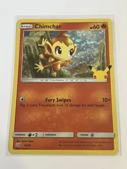 Chimchar Pokemon TCG 25th Anniversary Celebrations 12/25 Holo Promo 2021 - Image 1