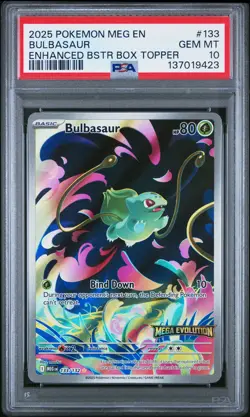 2025 Pokemon Mega Evolution Bulbasaur Stamped PSA 10 #133/132 - Image 1