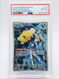 MISTY'S PSYDUCK 2025 POKEMON DESTINED ILLUSTRATION RARE 193/182 PSA 8 Q0004 - Image 1