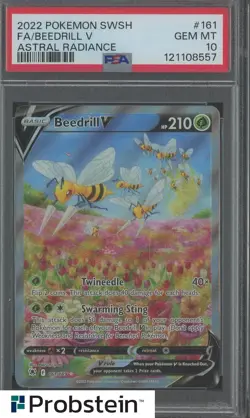 2022 Pokemon SWSH Astral Radiance #161 FA Beedrill V PSA 10 GEM MINT - Image 1
