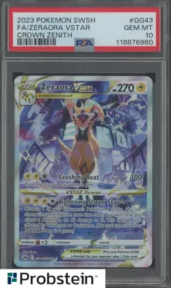 2023 Pokemon SWSH Crown Zenith #GG43 FA Zeraora VSTAR PSA 10 - Image 1