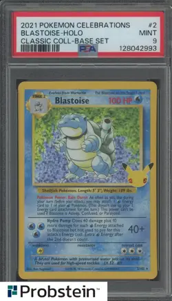 2021 Pokemon Celebrations Classic Base Set #2 Blastoise Holo PSA 9 MINT - Image 1