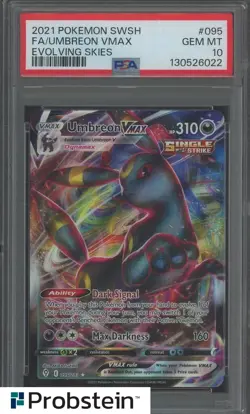 2021 Pokemon SWSH Evolving Skies #095 FA Umbreon VMAX PSA 10 GEM MINT - Image 1