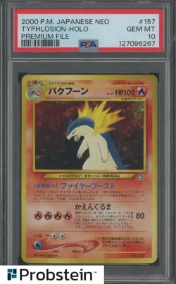2000 Pokemon Japanese Neo Premium File #157 Typhlosion Holo PSA 10 GEM MINT - Image 1