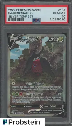 2022 Pokemon SWSH Silver Tempest #184 FA Regidrago V PSA 10 GEM MINT - Image 1