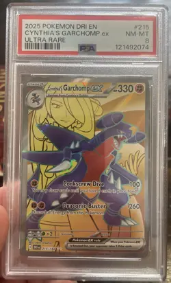 2025 Pokemon Svp En-Sv Black Star Promo Cynthia's Garchomp Ex #204 PSA 8 - Image 1