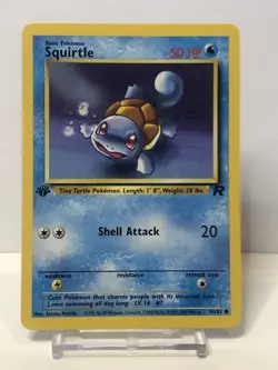Near Mint-Mint Squirtle 68/82 1st Edition NM Team Rocket Non-Holo Pokemon Card - Image 1