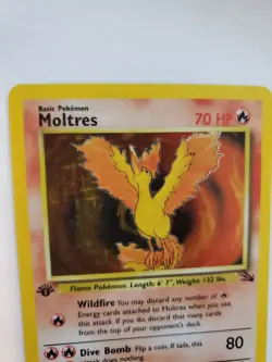 Moltres 1st Edition Fossil Holo Pokemon Card Base Fossil WOTC - Image 3