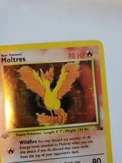 Moltres 1st Edition Fossil Holo Pokemon Card Base Fossil WOTC - Image 4