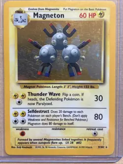 Pokemon TCG Magneton Base Set Holo Rare Card 9/102 LP Condition - Image 1
